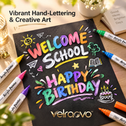 velraovo™ Acrylic Paint Marker Pens Set - 8 Pack White Fine Tip Waterproof Paint Pens for Rock Painting, Wood, Canvas, Glass, Ceramic, Metal & DIY Craft Projects (Fade-Resistant)