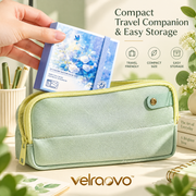 velraovo™ Portable Shimmer Watercolor Paint Set - 12 Metallic & Glitter Pigment Pans with Water Brush Pen, Travel-Friendly Pocket Art Kit for Landscape, Illustration & DIY Card Making