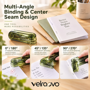 velraovo™ 360-Degree Rotatable Desktop Stapler - Effortless Swing Stapler with Transparent Aesthetic Design, Heavy-Duty Binding Tool for Office, School, Crafting & Booklet Making
