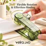 velraovo™ 360-Degree Rotatable Desktop Stapler - Effortless Swing Stapler with Transparent Aesthetic Design, Heavy-Duty Binding Tool for Office, School, Crafting & Booklet Making