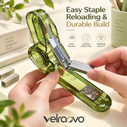 velraovo™ 360-Degree Rotatable Desktop Stapler - Effortless Swing Stapler with Transparent Aesthetic Design, Heavy-Duty Binding Tool for Office, School, Crafting & Booklet Making
