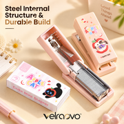 velraovo™ Cute Mini Stapler Set - Heavy-Duty Steel Internal Structure with 1000 Staples, Kawaii Animal Design Portable Stapler for School Supplies, Desk Accessories & Crafting