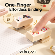 velraovo™ Cute Mini Stapler Set - Heavy-Duty Steel Internal Structure with 1000 Staples, Kawaii Animal Design Portable Stapler for School Supplies, Desk Accessories & Crafting