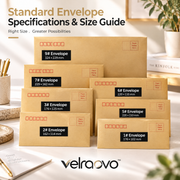 velraovo™ 100GSM Thick Kraft & White Envelopes Assortment - Heavy-Duty Business & Mailing Envelopes with Secure Gummed Seal for Letters, Invoices, Invitations & Document Storage