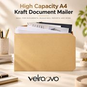 velraovo™ 100GSM Thick Kraft & White Envelopes Assortment - Heavy-Duty Business & Mailing Envelopes with Secure Gummed Seal for Letters, Invoices, Invitations & Document Storage