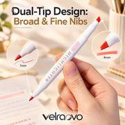 velraovo™ Morandi Dual-Tip Aesthetic Highlighters Set - 10 Pack Soft Color Mild Pastel Highlighter Pens with Chisel & Fine Tips, Smudge-Free No-Bleed Stationery for Bible, Journaling & Study