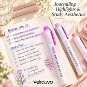 velraovo™ Morandi Dual-Tip Aesthetic Highlighters Set - 10 Pack Soft Color Mild Pastel Highlighter Pens with Chisel & Fine Tips, Smudge-Free No-Bleed Stationery for Bible, Journaling & Study